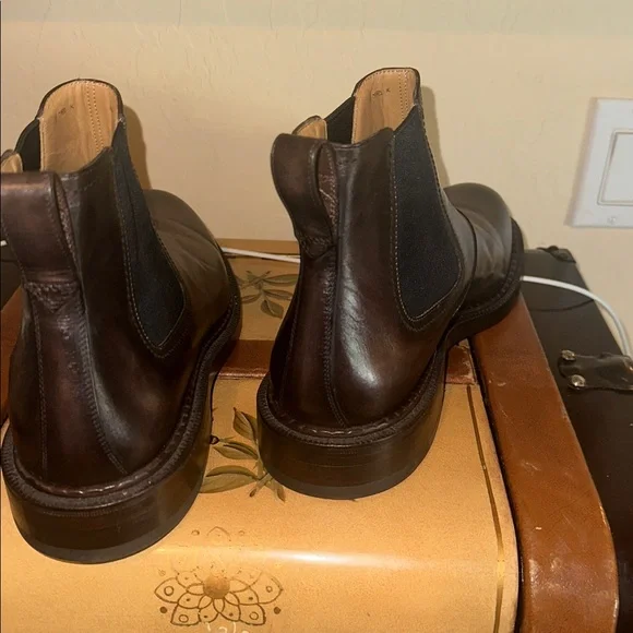 Men's Dark Brown Leather Ankle Boots
